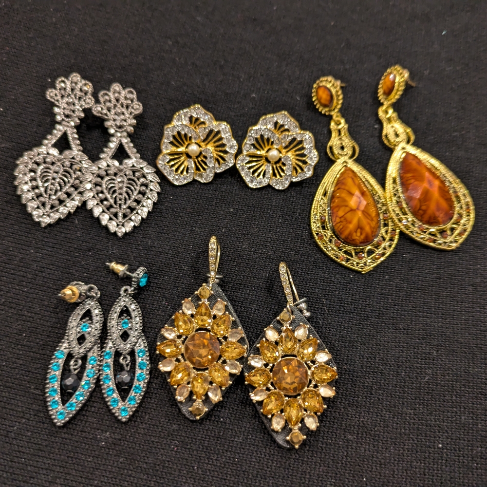 Ornate Silver and Gold Earrings Collection